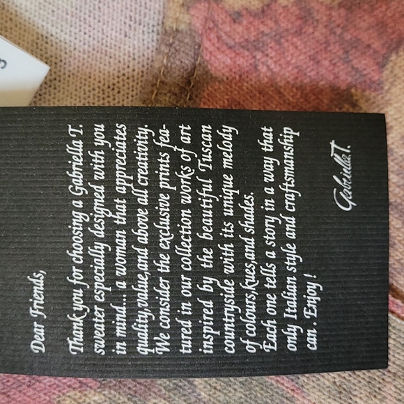 SALE!! Beautiful Italian Made Sweater NWT Sz L - Picture 6 of 13